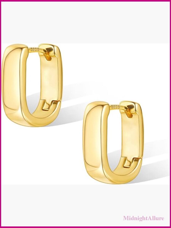Jewelry - Small Chunky Huggie Hoop Earrings Hypoallergenic Thick Silver
